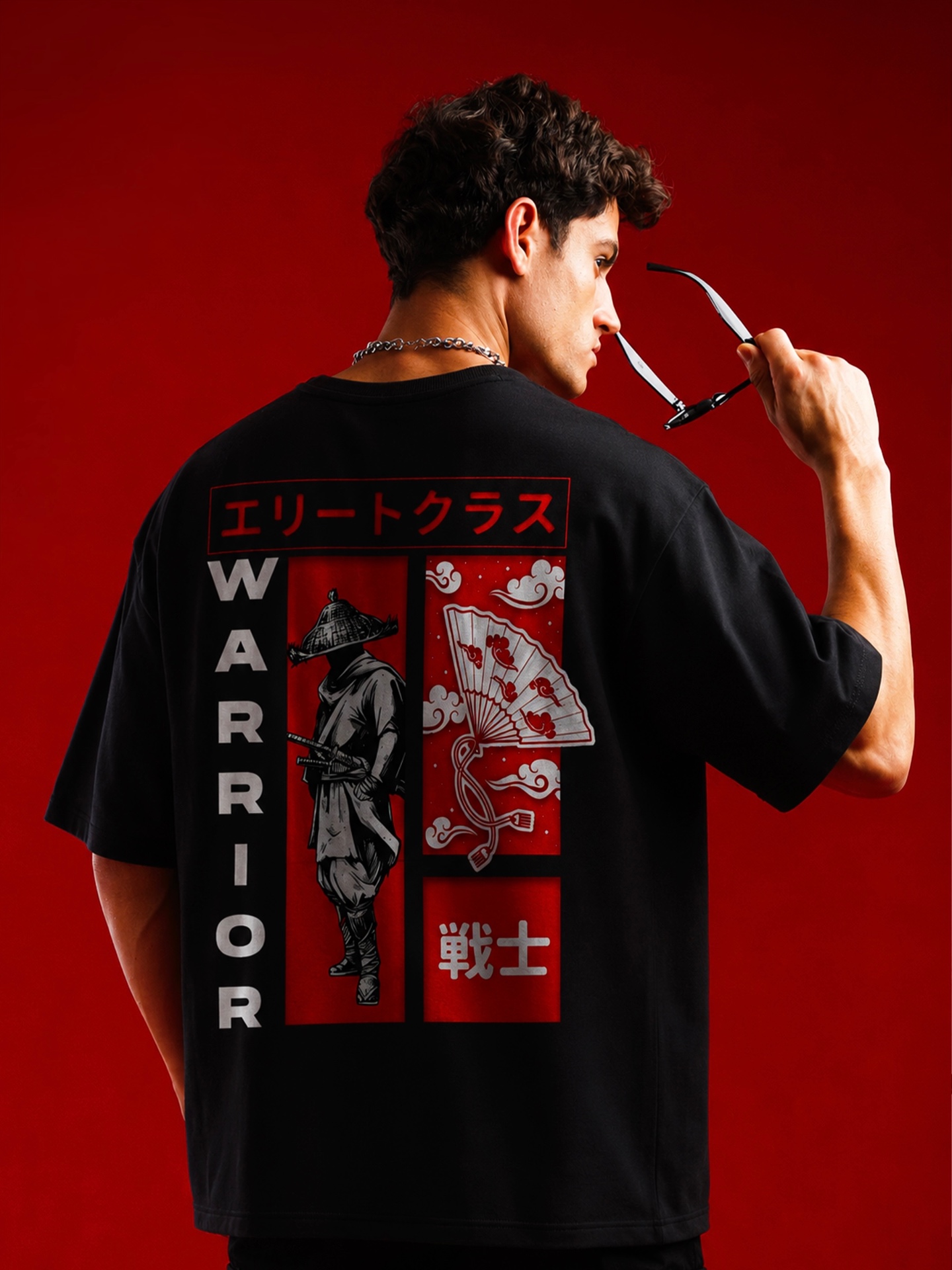 DANEEVA Warrior Japanese manga back print tee