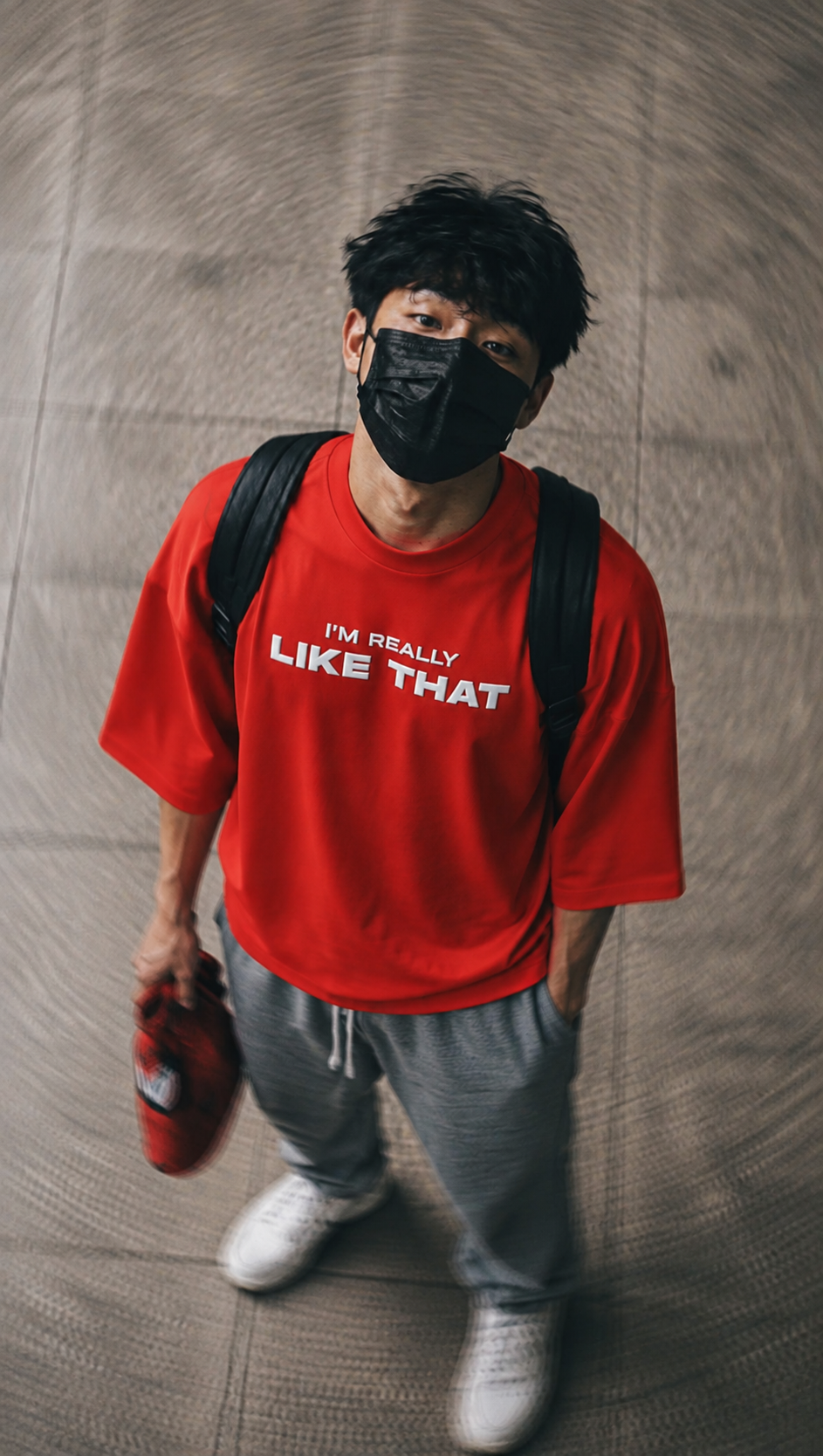 I'm Really Like That red DANEEVA oversized tee